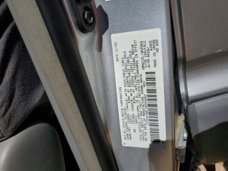 Продажа на аукционе авто 2003 Toyota 4runner, vin: JTEZU14R130003483, номер лота: 51848006