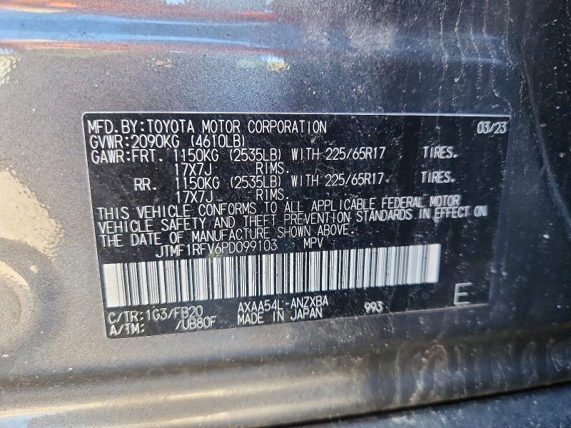 Aukcja sprzedaży 2023 Toyota Rav4, vin: JTMF1RFV6PD099103, numer aukcji: 51593486
