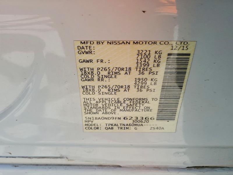 Продаж на аукціоні авто 2015 Nissan Armada, vin: 5N1BA0ND9FN623366, номер лоту: 48899416