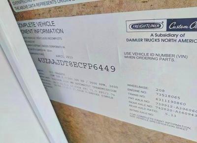 2014 Freightliner Chassis მანქანა იყიდება აუქციონზე, vin: 4UZAAJDT8ECFP6449, აუქციონის ნომერი: 48336326