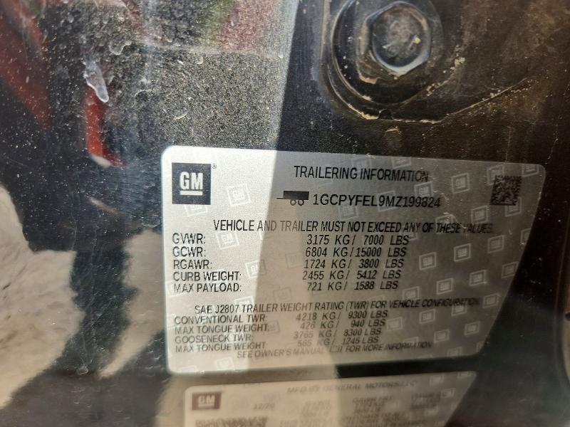 Aukcja sprzedaży 2021 Chevrolet Silverado, vin: 1GCPYFEL9MZ199824, numer aukcji: 51353686