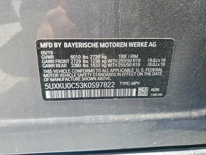 Aukcja sprzedaży 2019 Bmw X6, vin: 5UXKU0C53K0S97822, numer aukcji: 47761326