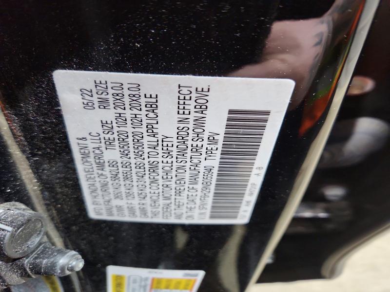 Aukcja sprzedaży 2022 Honda Pilot, vin: 5FNYF6H29NB055940, numer aukcji: 45814276