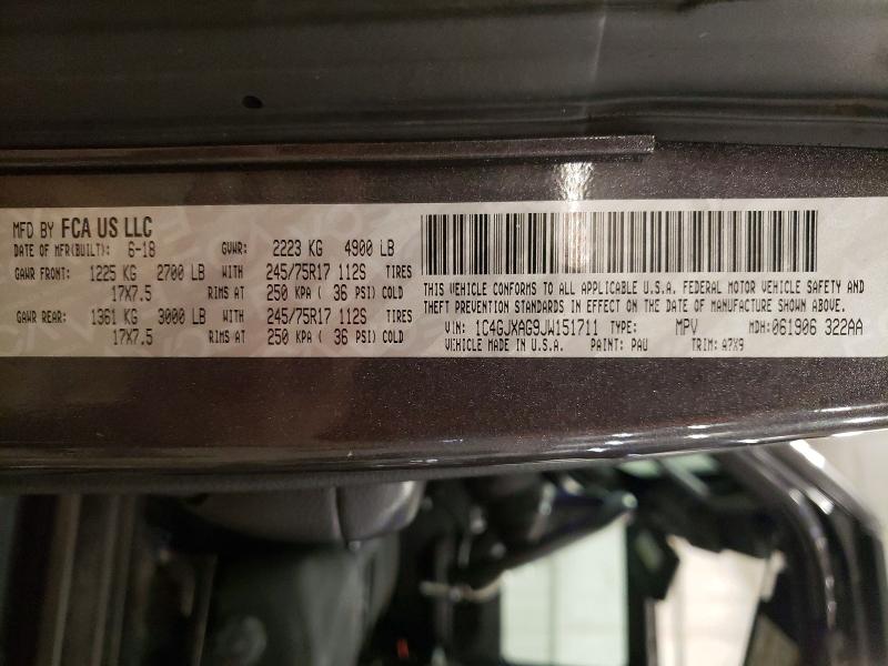 49065736 :رقم المزاد ، 1C4GJXAG9JW151711 vin ، 2018 Jeep Wrangler مزاد بيع