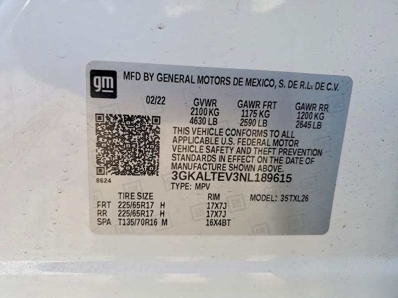 Продаж на аукціоні авто 2022 Gmc Terrain, vin: 3GKALTEV3NL189615, номер лоту: 49855546