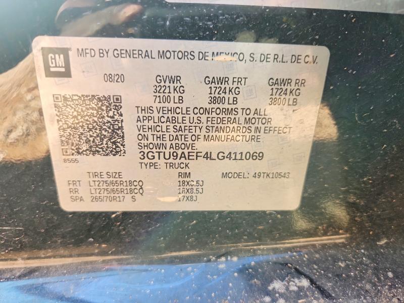 50152706 :رقم المزاد ، 3GTU9AEF4LG411069 vin ، 2020 Gmc Sierra مزاد بيع
