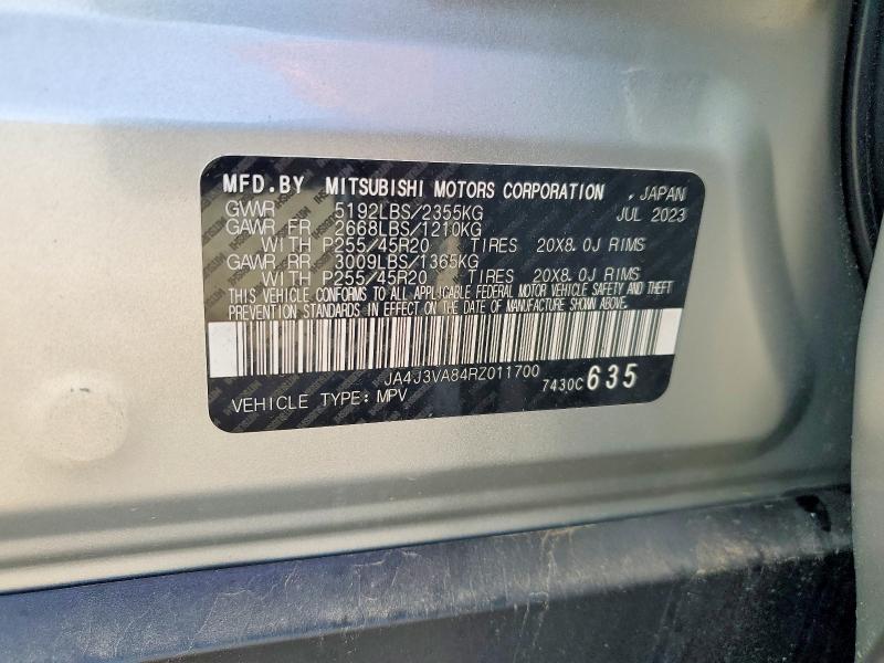 Aukcja sprzedaży 2024 Mitsubishi Outlander, vin: JA4J3VA84RZ011700, numer aukcji: 49433806