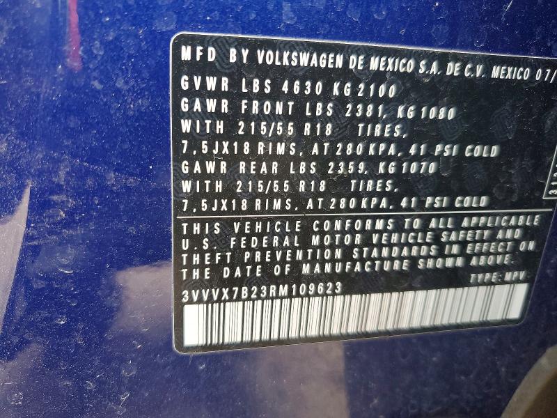 Продаж на аукціоні авто 2024 Volkswagen Taos, vin: 3VVVX7B23RM109623, номер лоту: 50696426