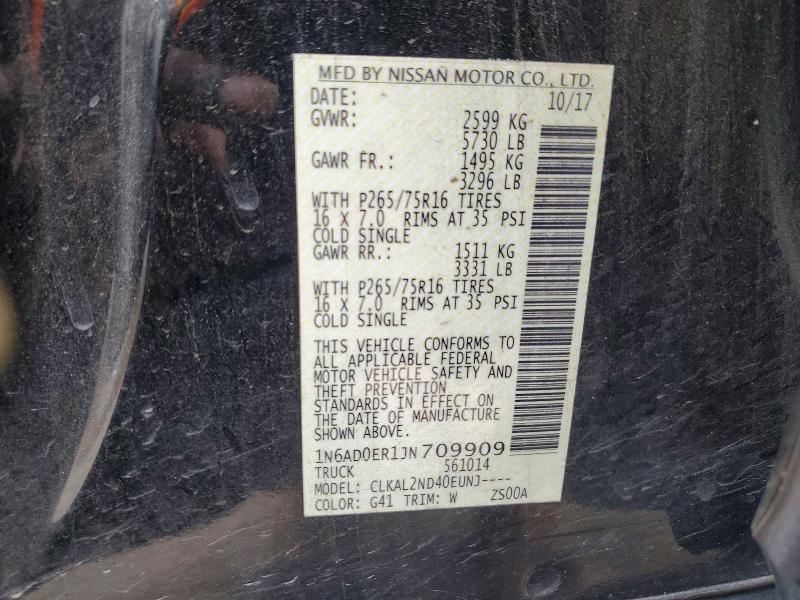 Продажа на аукционе авто 2018 Nissan Frontier, vin: 1N6AD0ER1JN709909, номер лота: 52022286