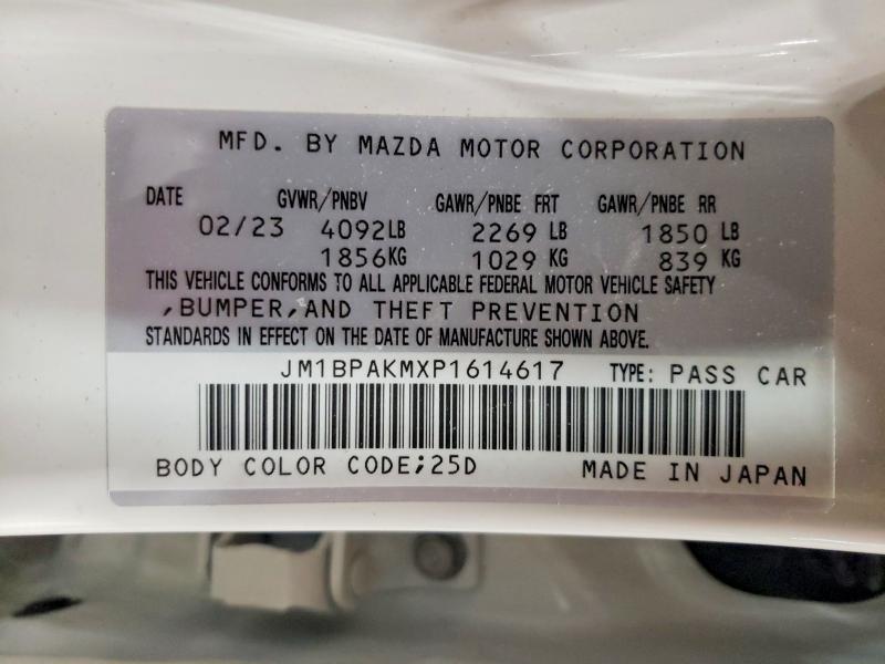 51560976 :رقم المزاد ، JM1BPAKMXP1614617 vin ، 2023 Mazda 3 مزاد بيع