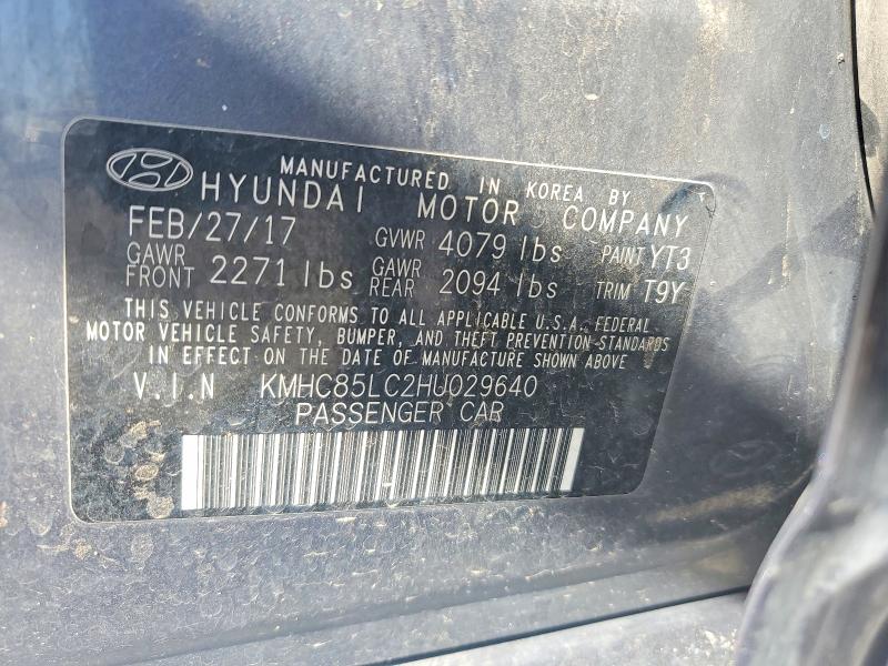 Aukcja sprzedaży 2017 Hyundai Ioniq, vin: KMHC85LC2HU029640, numer aukcji: 49963006