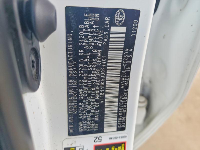 Продажа на аукционе авто 2018 Toyota Camry, vin: 4T1B11HK5JU024401, номер лота: 51342616