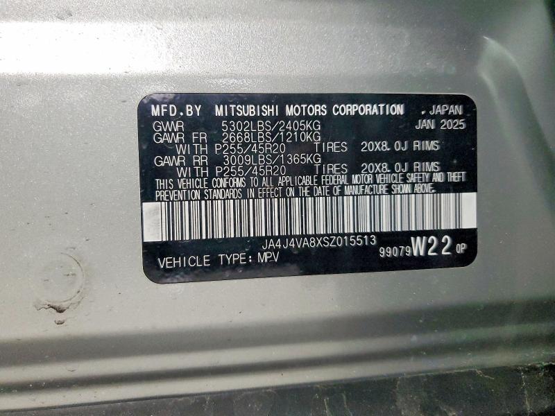 Продаж на аукціоні авто 2025 Mitsubishi Outlander, vin: JA4J4VA8XSZ015513, номер лоту: 48523496