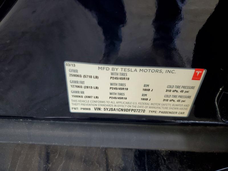 Продажа на аукционе авто 2013 Tesla Model S, vin: 5YJSA1CN9DFP07270, номер лота: 50057816