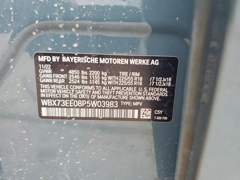 51269716 :رقم المزاد ، WBX73EF08P5W03983 vin ، 2023 Bmw X1 مزاد بيع