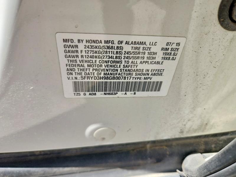 Auction sale of the 2016 Acura Mdx, vin: 5FRYD3H98GB007817, lot number: 45465696