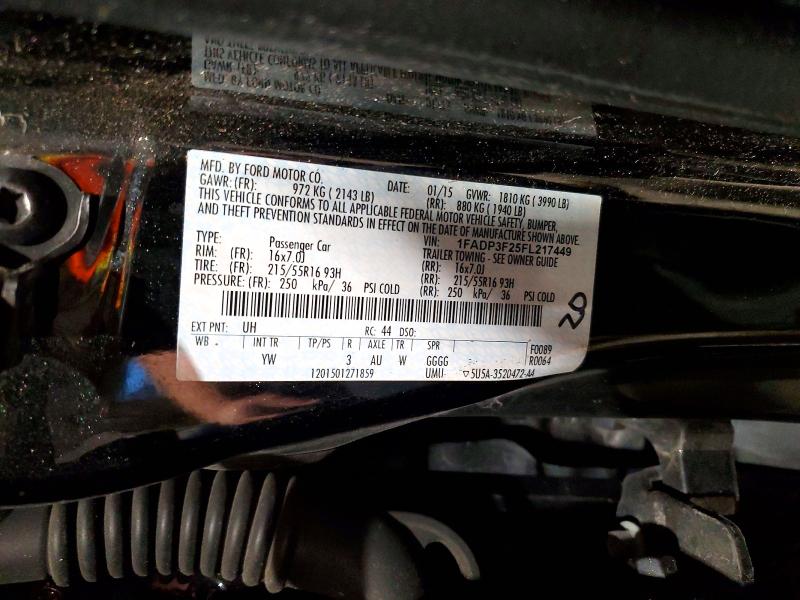Продаж на аукціоні авто 2015 Ford Focus, vin: 1FADP3F25FL217449, номер лоту: 51476246