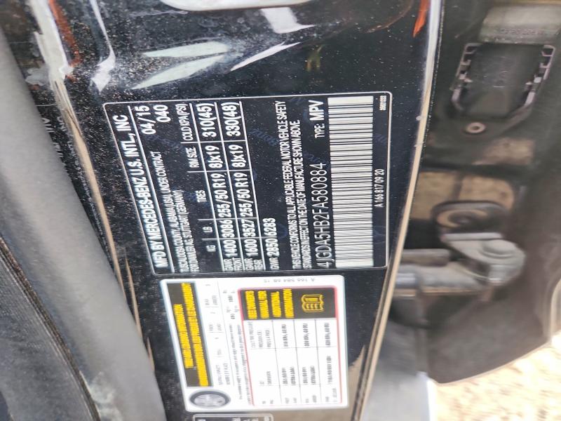 Aukcja sprzedaży 2015 Mercedes-benz Ml, vin: 4JGDA5HB2FA580884, numer aukcji: 51307786