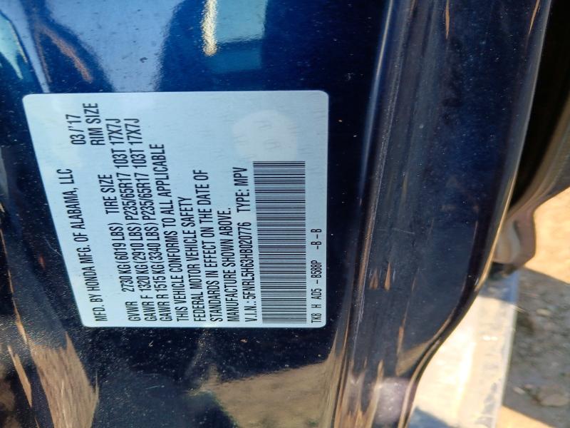 50327236 :رقم المزاد ، 5FNRL5H63HB020776 vin ، 2017 Honda Odyssey مزاد بيع