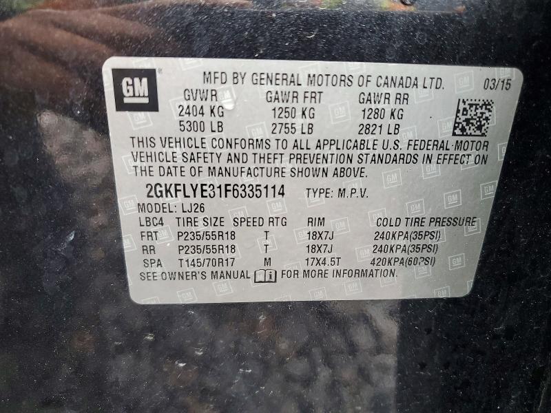 Продаж на аукціоні авто 2015 Gmc Terrain, vin: 2GKFLYE31F6335114, номер лоту: 51344406