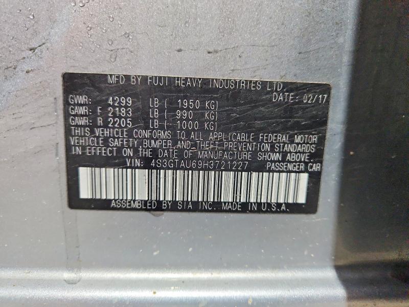 49702976 :رقم المزاد ، 4S3GTAU69H3721227 vin ، 2017 Subaru Impreza مزاد بيع