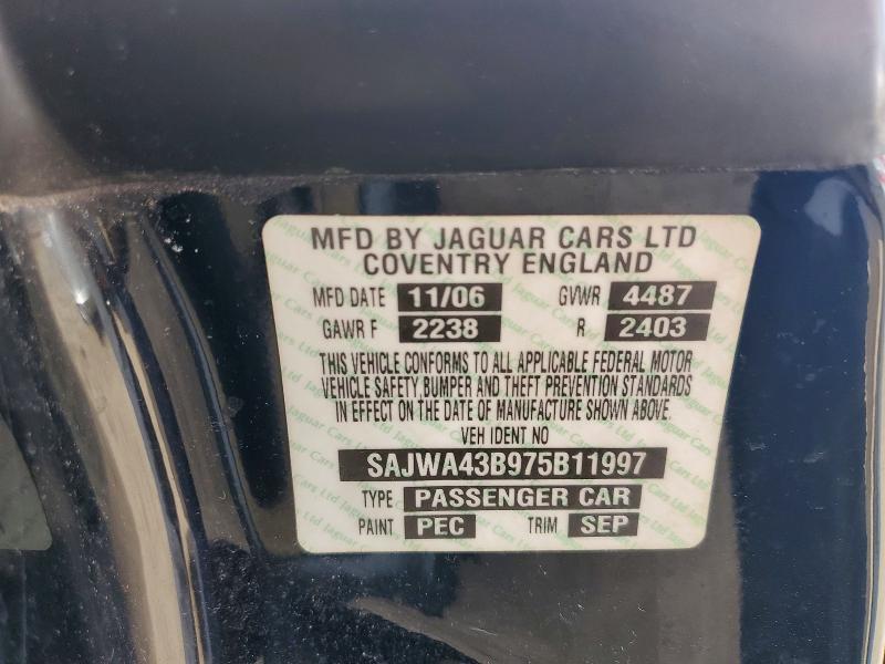 2007 Jaguar Xk მანქანა იყიდება აუქციონზე, vin: SAJWA43B975B11997, აუქციონის ნომერი: 50931756