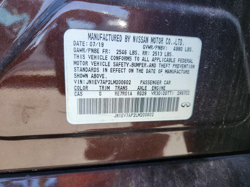 Продаж на аукціоні авто 2020 Infiniti Q50, vin: JN1EV7AP2LM200602, номер лоту: 51086446