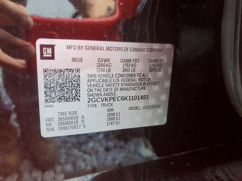 49496136 :رقم المزاد ، 2GCVKPEC6K1101451 vin ، 2019 Chevrolet Silverado Ld مزاد بيع