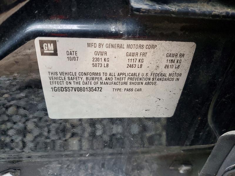 48115586 :رقم المزاد ، 1G6DS57V080135472 vin ، 2008 Cadillac Cts مزاد بيع