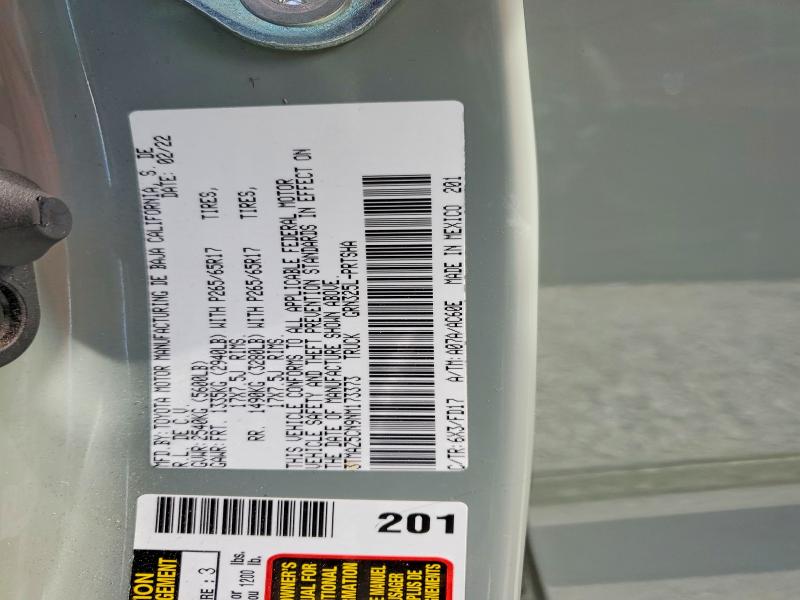 Aukcja sprzedaży 2022 Toyota Tacoma, vin: 3TMAZ5CN9NM173373, numer aukcji: 50491986