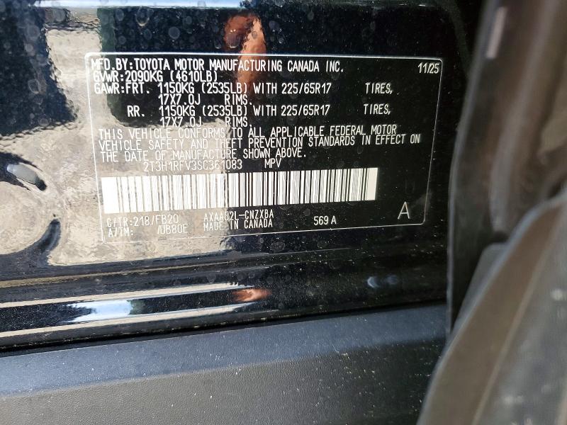 Aukcja sprzedaży 2025 Toyota Rav4, vin: 2T3H1RFV3SC361083, numer aukcji: 51650436