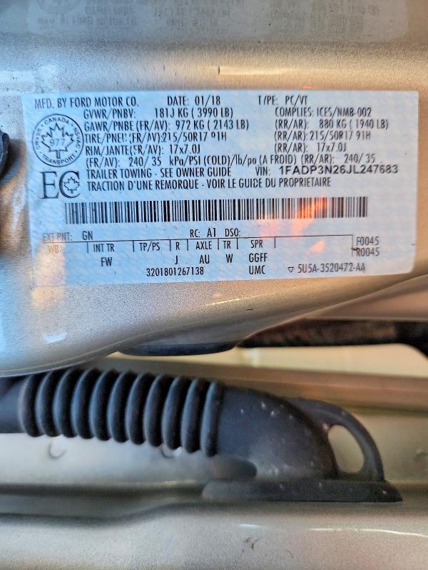 Продаж на аукціоні авто 2018 Ford Focus Titanium 5dr, vin: 1FADP3N26JL247683, номер лоту: 51236666