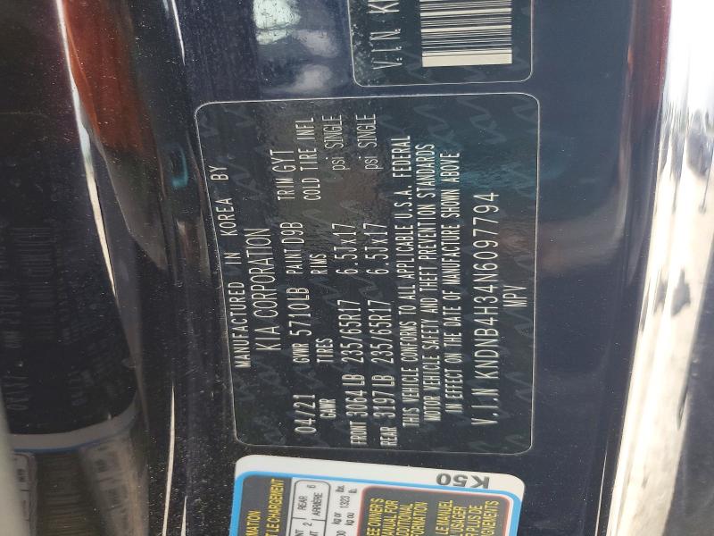 Продаж на аукціоні авто 2022 Kia Carnival, vin: KNDNB4H34N6097794, номер лоту: 51130086