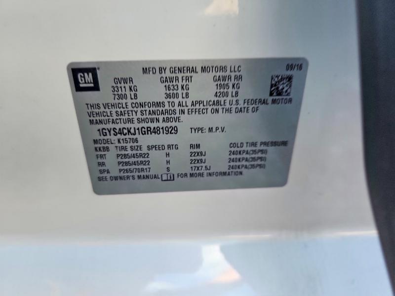 Aukcja sprzedaży 2016 Cadillac Escalade, vin: 1GYS4CKJ1GR481929, numer aukcji: 49012766
