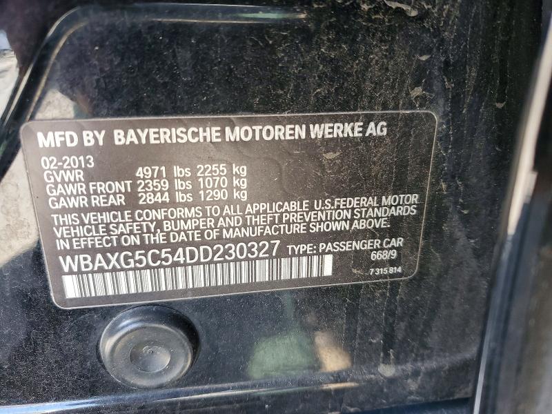 2013 Bmw 528 მანქანა იყიდება აუქციონზე, vin: WBAXG5C54DD230327, აუქციონის ნომერი: 51681126