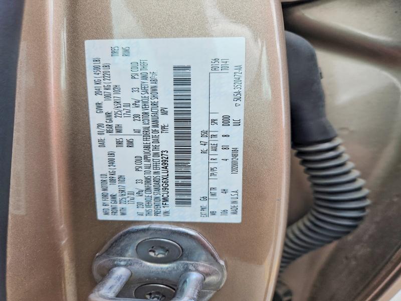 Aukcja sprzedaży 2020 Ford Escape, vin: 1FMCU9G6XLUA99273, numer aukcji: 51852026