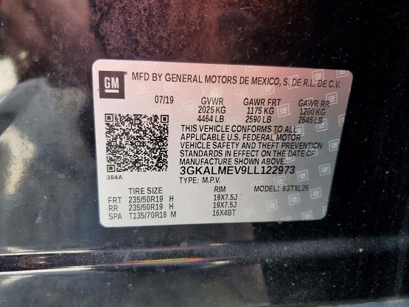 2020 Gmc Terrain მანქანა იყიდება აუქციონზე, vin: 3GKALMEV9LL122973, აუქციონის ნომერი: 48845936