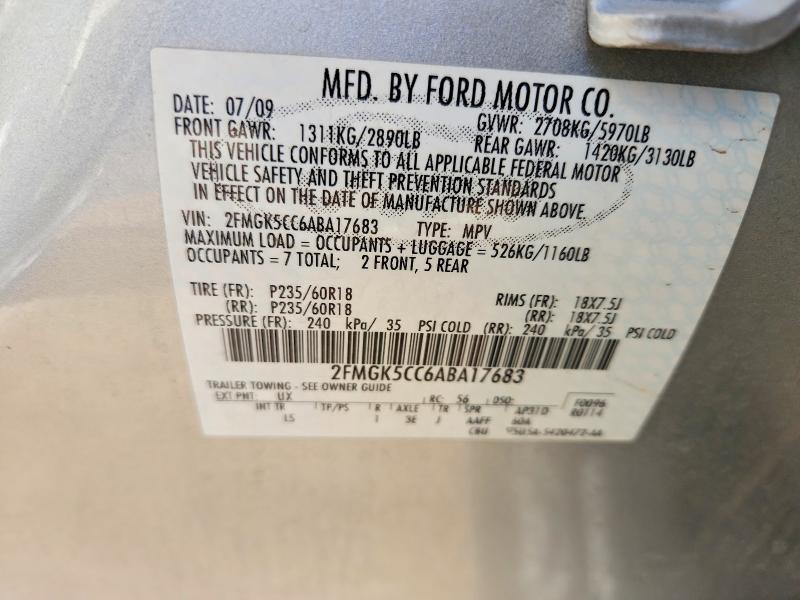 2010 Ford Flex მანქანა იყიდება აუქციონზე, vin: 2FMGK5CC6ABA17683, აუქციონის ნომერი: 48985806