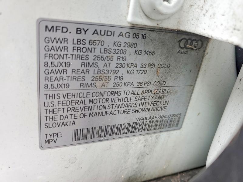 Продажа на аукционе авто 2017 Audi Q7, vin: WA1LAAF7XHD018525, номер лота: 48654556