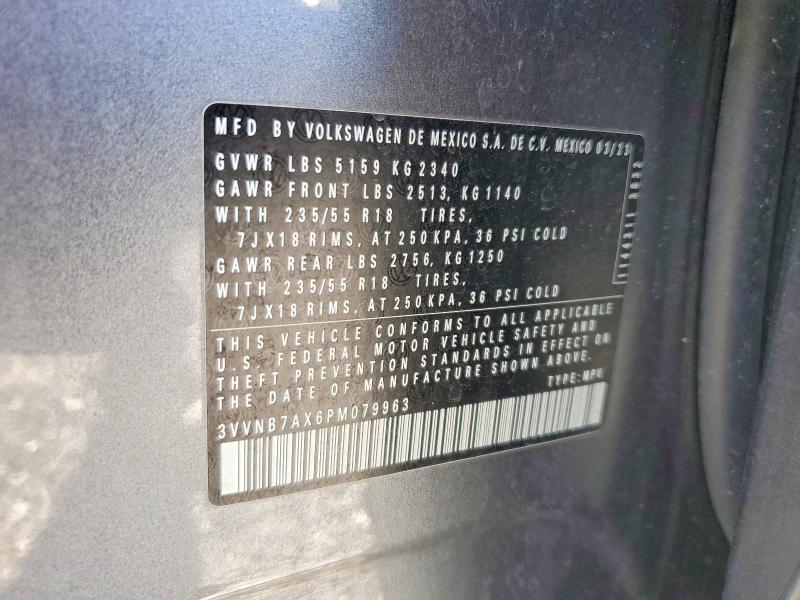 50431186 :رقم المزاد ، 3VVNB7AX6PM079963 vin ، 2023 Volkswagen Tiguan مزاد بيع