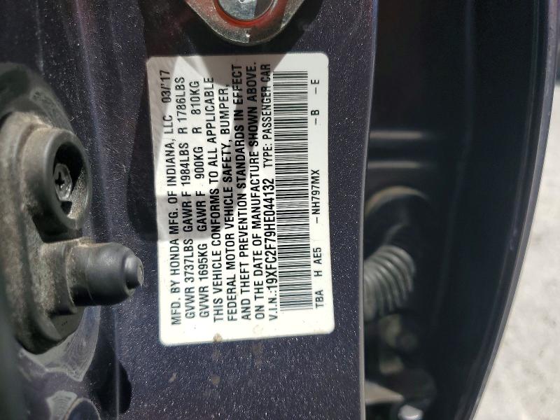 51880046 :رقم المزاد ، 19XFC2F79HE044132 vin ، 2017 Honda Civic مزاد بيع