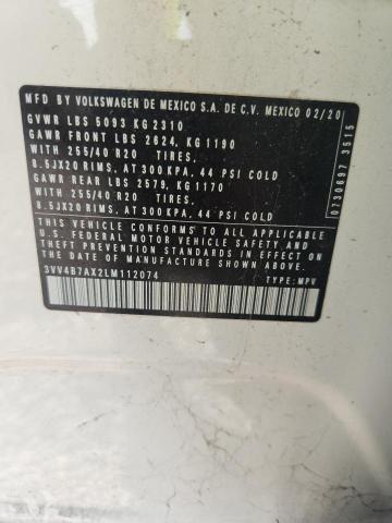 2020 Volkswagen Tiguan მანქანა იყიდება აუქციონზე, vin: 3VV4B7AX2LM112074, აუქციონის ნომერი: 48338726