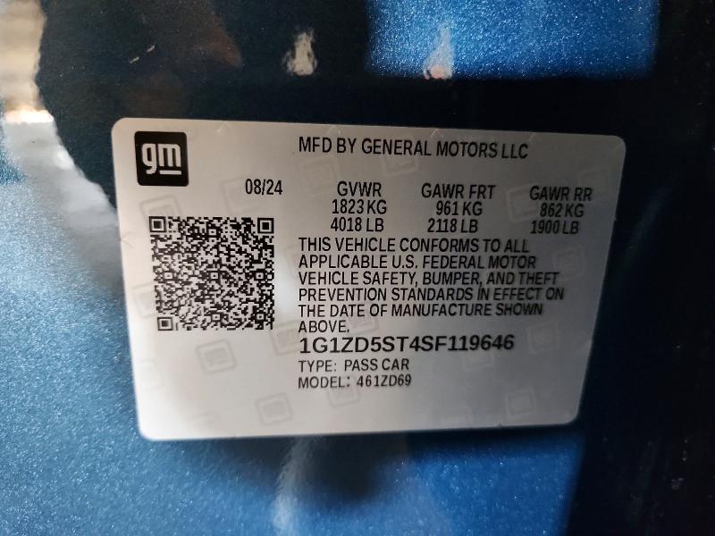 2025 Chevrolet Malibu მანქანა იყიდება აუქციონზე, vin: 1G1ZD5ST4SF119646, აუქციონის ნომერი: 50105456