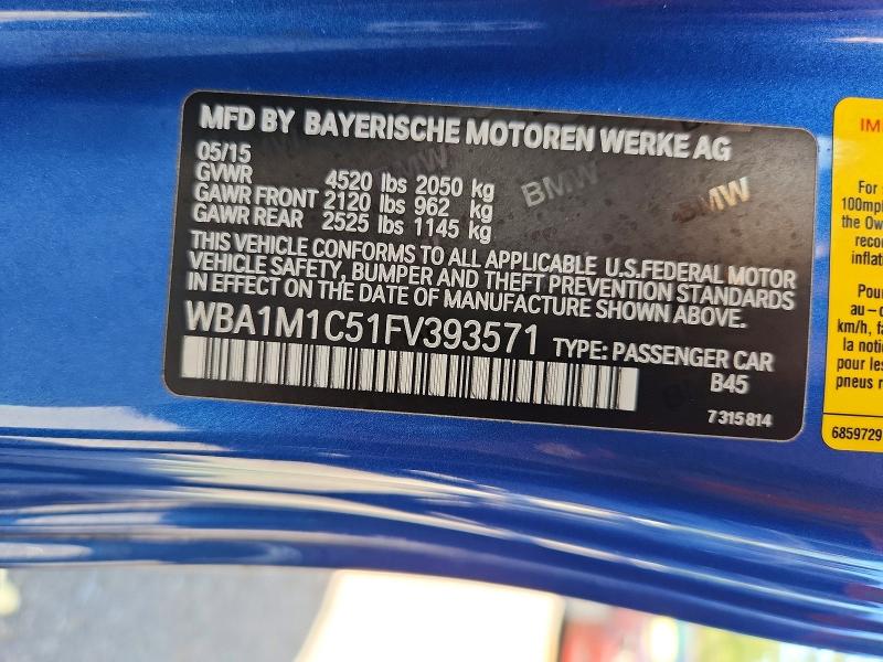 Aukcja sprzedaży 2015 Bmw M235i, vin: WBA1M1C51FV393571, numer aukcji: 50087776