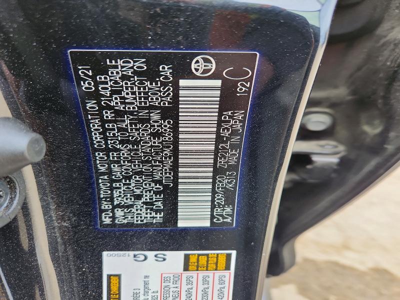 Aukcja sprzedaży 2021 Toyota Corolla, vin: JTDEPMAE9MJ186995, numer aukcji: 50744326