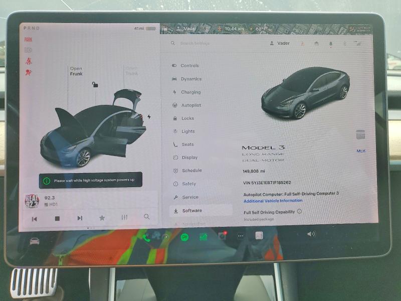 2018 Tesla Model 3 მანქანა იყიდება აუქციონზე, vin: 5YJ3E1EB7JF185262, აუქციონის ნომერი: 47702326
