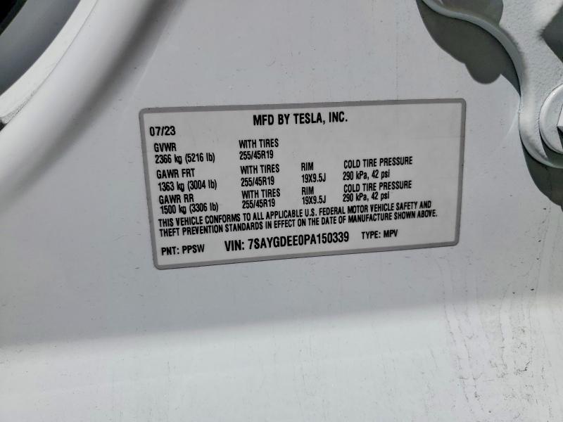Продажа на аукционе авто 2023 Tesla Model Y, vin: 7SAYGDEE0PA150339, номер лота: 49984856
