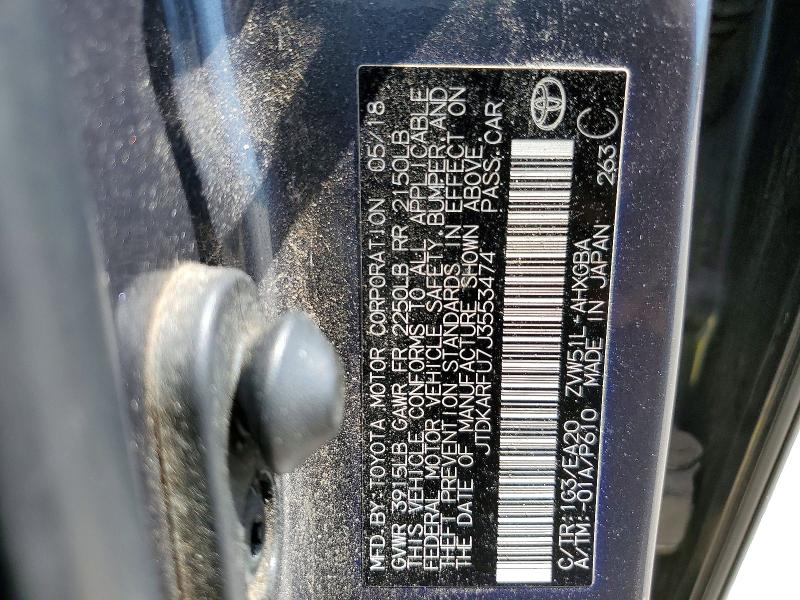 Продаж на аукціоні авто 2018 Toyota Prius, vin: JTDKARFU7J3553474, номер лоту: 50956326