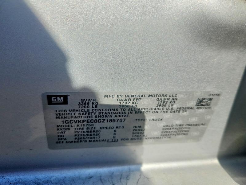 Aukcja sprzedaży 2016 Chevrolet Silverado, vin: 1GCVKPEC8GZ185707, numer aukcji: 49777216
