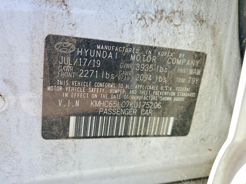 Продаж на аукціоні авто 2019 Hyundai Ioniq, vin: KMHC65LC7KU175206, номер лоту: 49541186